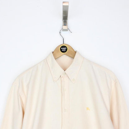 Vintage 00s Burberry London Peach Long Sleeve Cotton Shirt