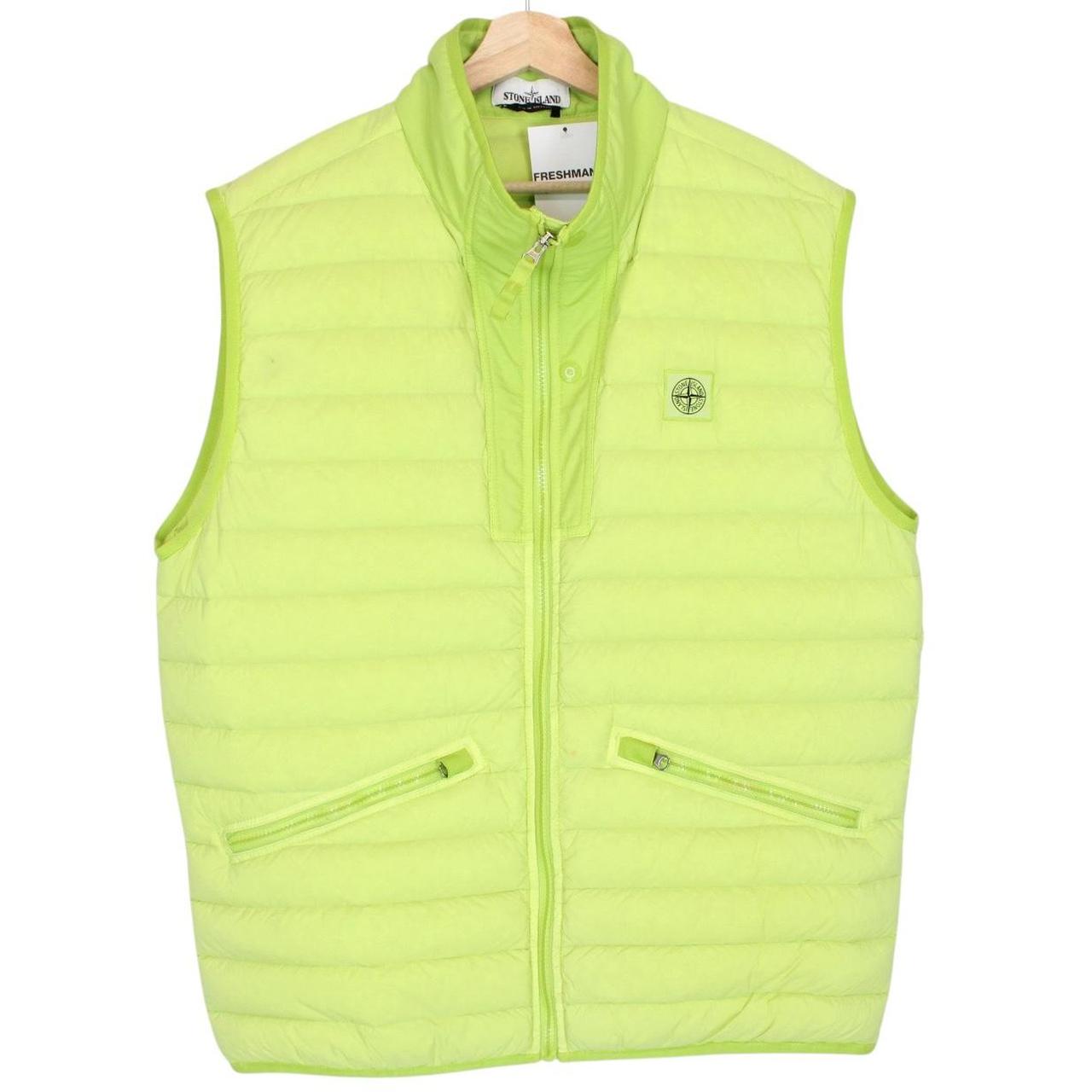 Stone Island AW 2019 Loom Woven Chambers Stretch Nylon TC Yellow Down Gilet