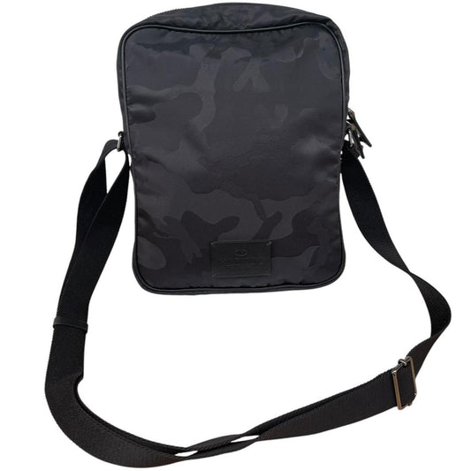 Valentino Garavani Black Camo Nylon Crossbody Messenger Bag