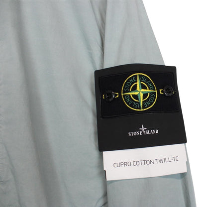 Stone Island SS 2023 Blue Cupro Cotton Twill-TC Bomber Jacket