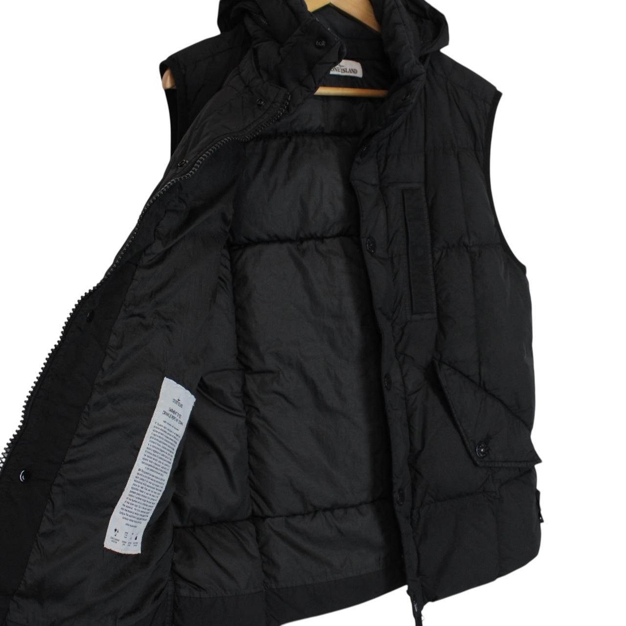 Stone Island AW 2019 Black Garment Dyed Crinkle Reps NY Down Gilet / Bodywarmer