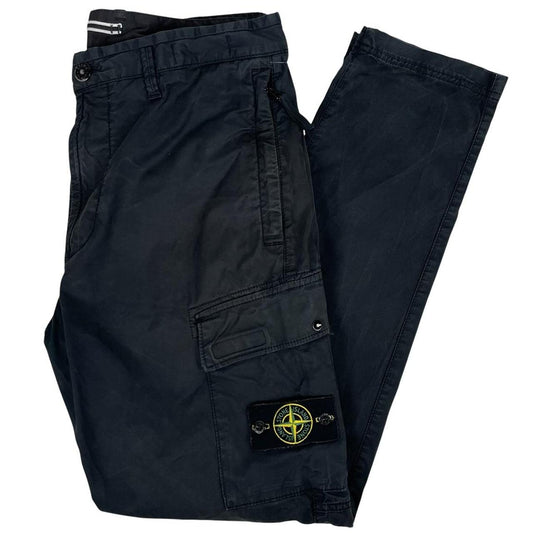 Stone Island SS 2022 Black RE-T Fit Cargo Trousers