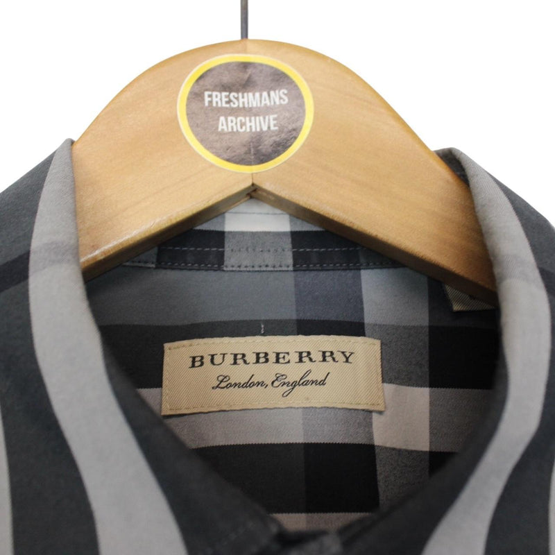 Burberry London Grey Nova Check Long Sleeve Cotton Shirt