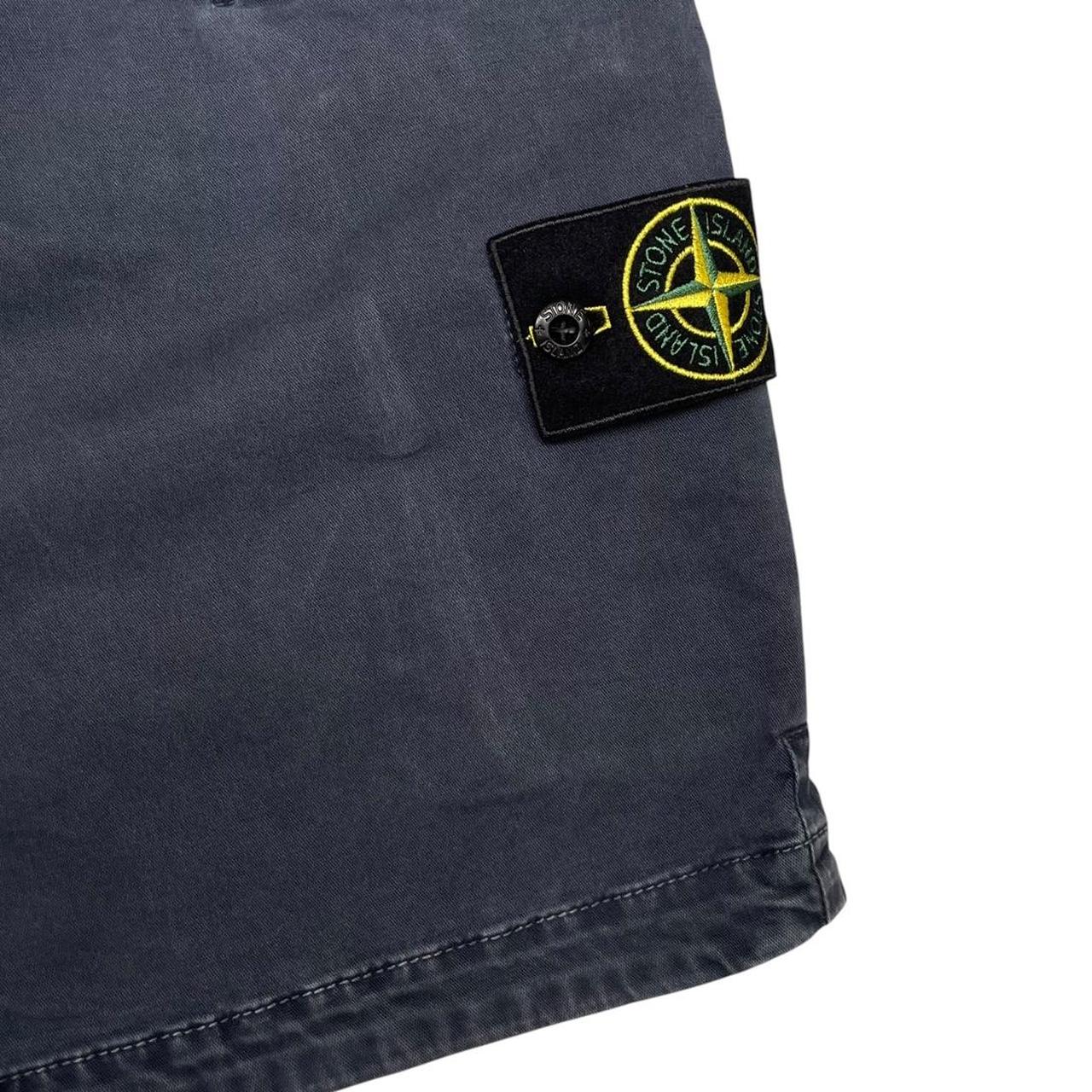 Stone Island SS 2021 Navy Blue Cotton Cargo Shorts
