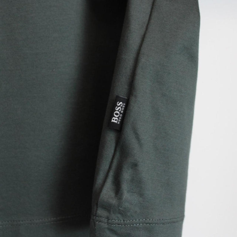 Hugo Boss Green Polston Short Sleeve 1/4 Zip Cotton Polo Shirt