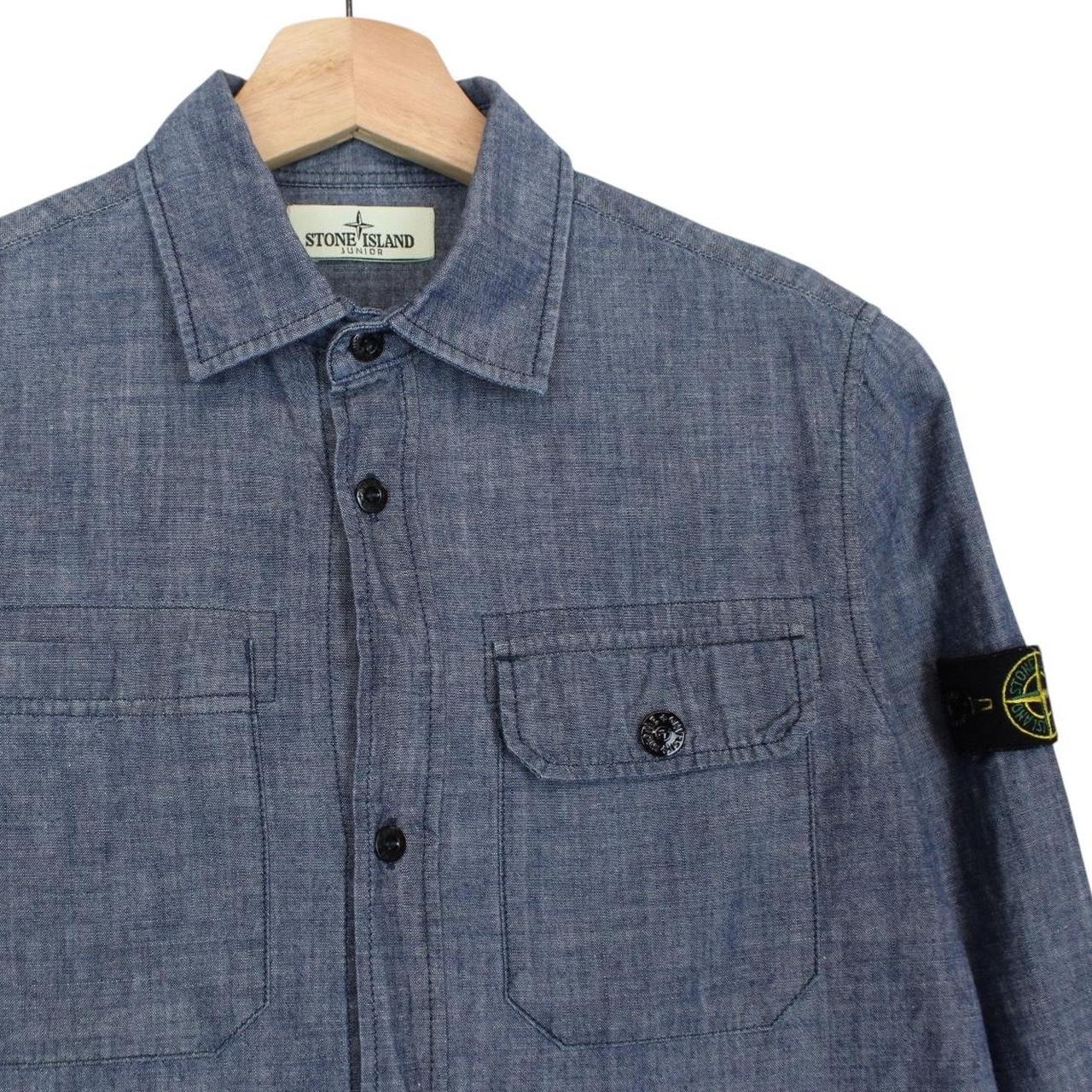 Stone Island Junior AW 2017 Blue Long Sleeve Cotton Overshirt