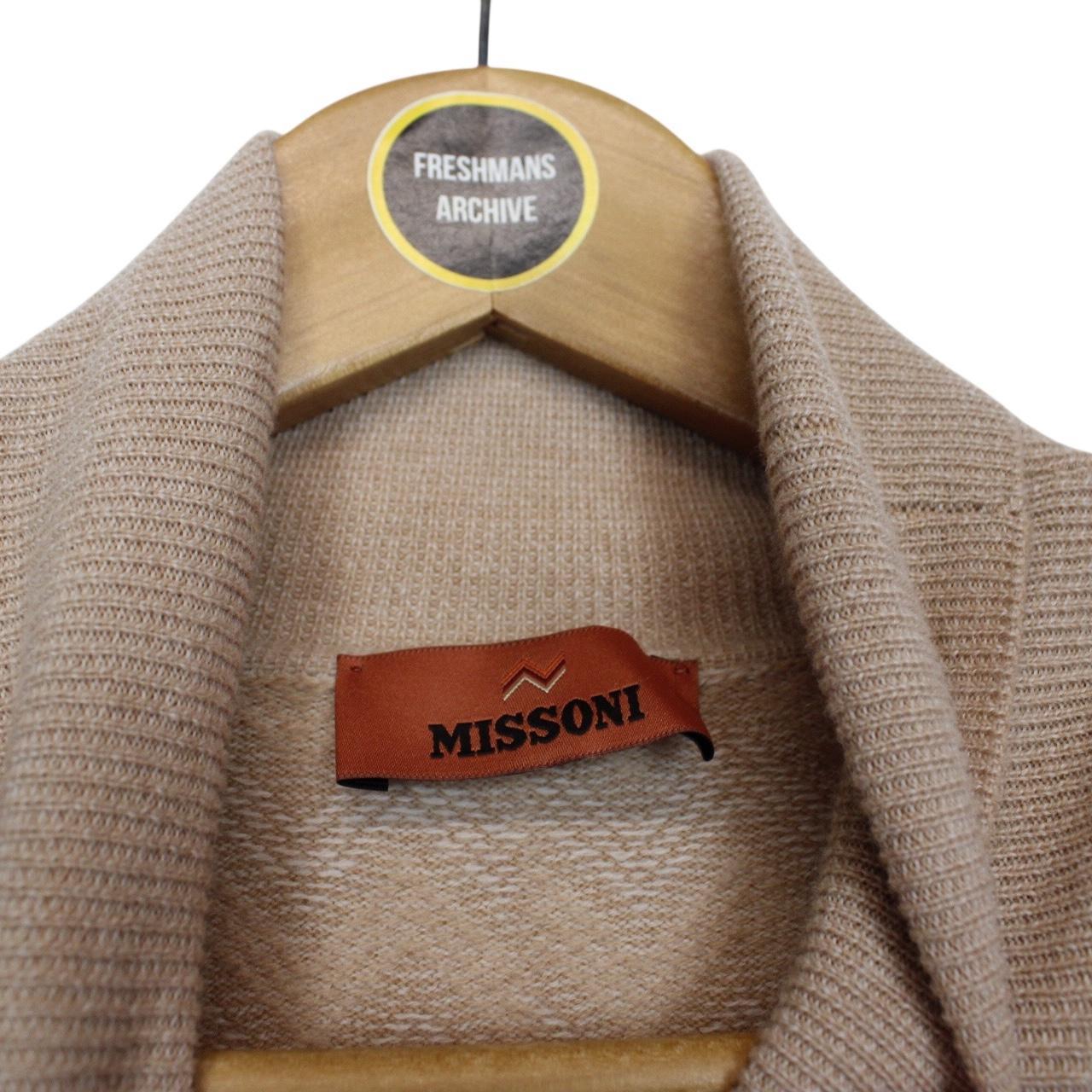 Missoni Beige Cashmere Wool Knit Roll Neck Sweater Jumper