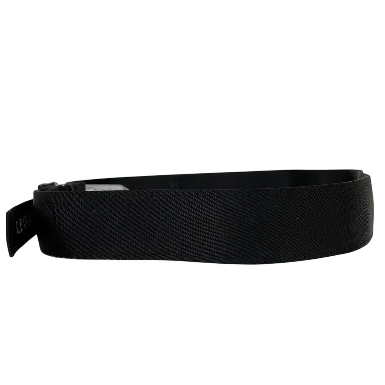 CP Company Black Herringbone Buckle Tape Belt