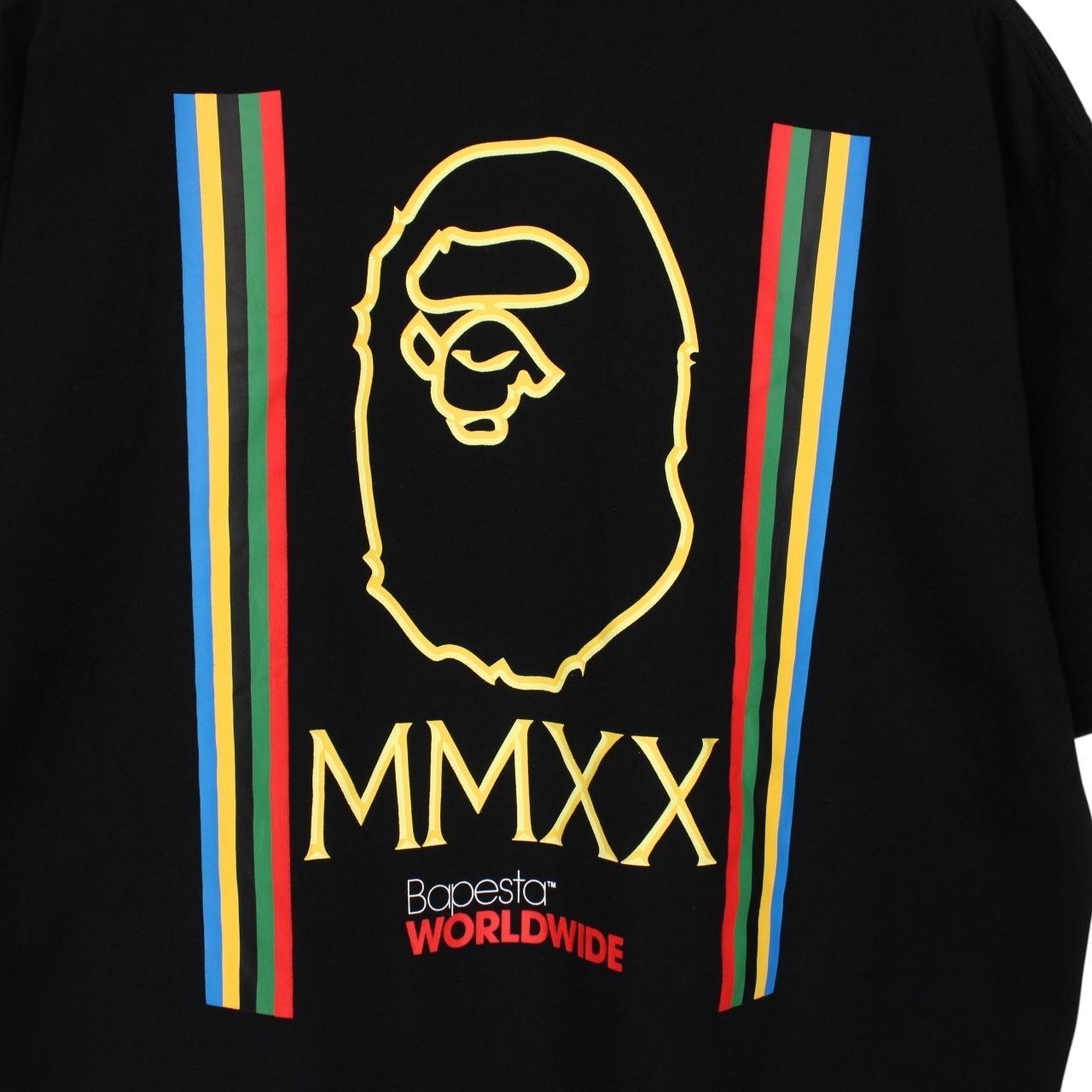 Bape Black and Multicoloured Relaxed Line Graphic Short Sleeve T-Shirt