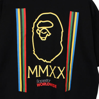 Bape Black and Multicoloured Relaxed Line Graphic Short Sleeve T-Shirt