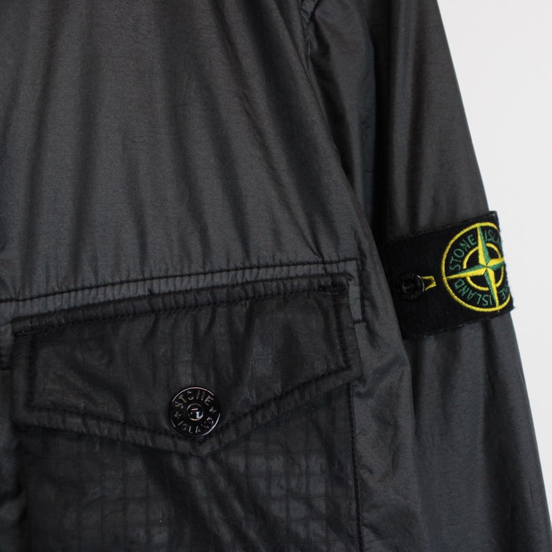 Stone Island AW 2020 Black Full Zip Lamy Flock Overshirt Jacket