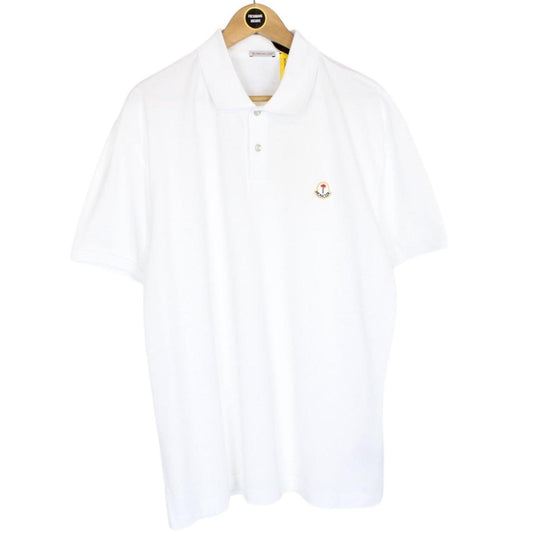 Moncler Genius x Palm Angels White Short Sleeve Cotton Polo Shirt