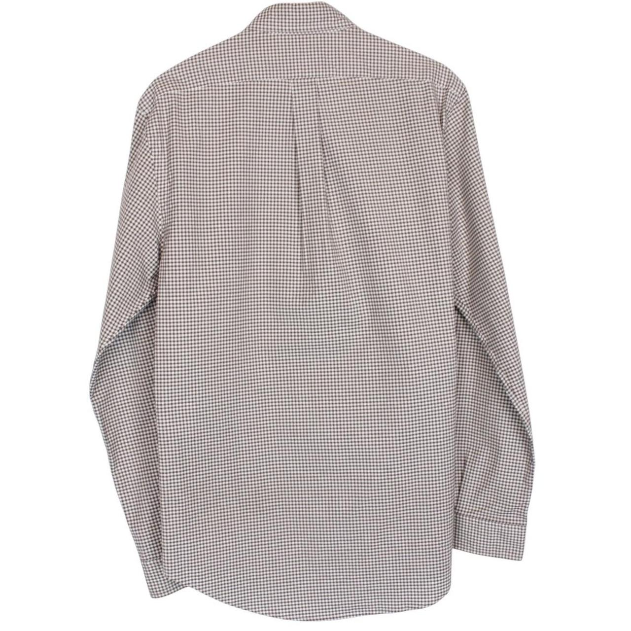 Polo Ralph Lauren Brown and White Gingham Check Long Sleeve Cotton Shirt