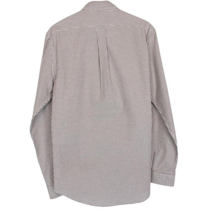 Polo Ralph Lauren Brown and White Gingham Check Long Sleeve Cotton Shirt