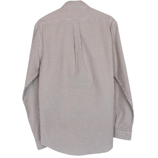Polo Ralph Lauren Brown and White Gingham Check Long Sleeve Cotton Shirt
