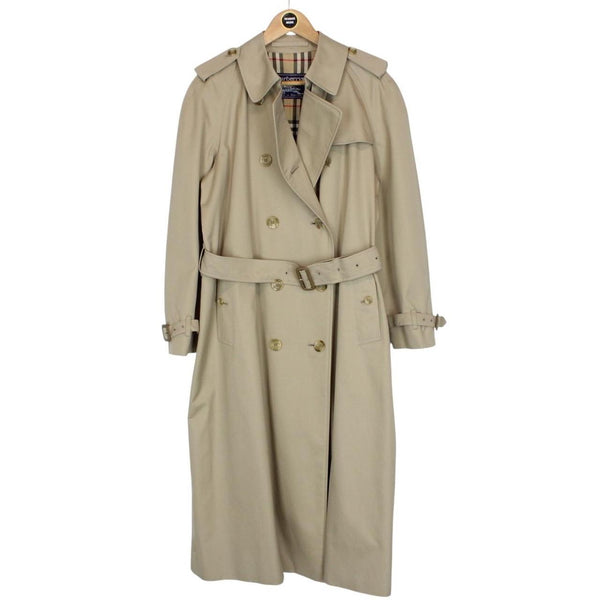 Vintage 90s Burberry Tan Brown Double Breasted Belted Trench Coat