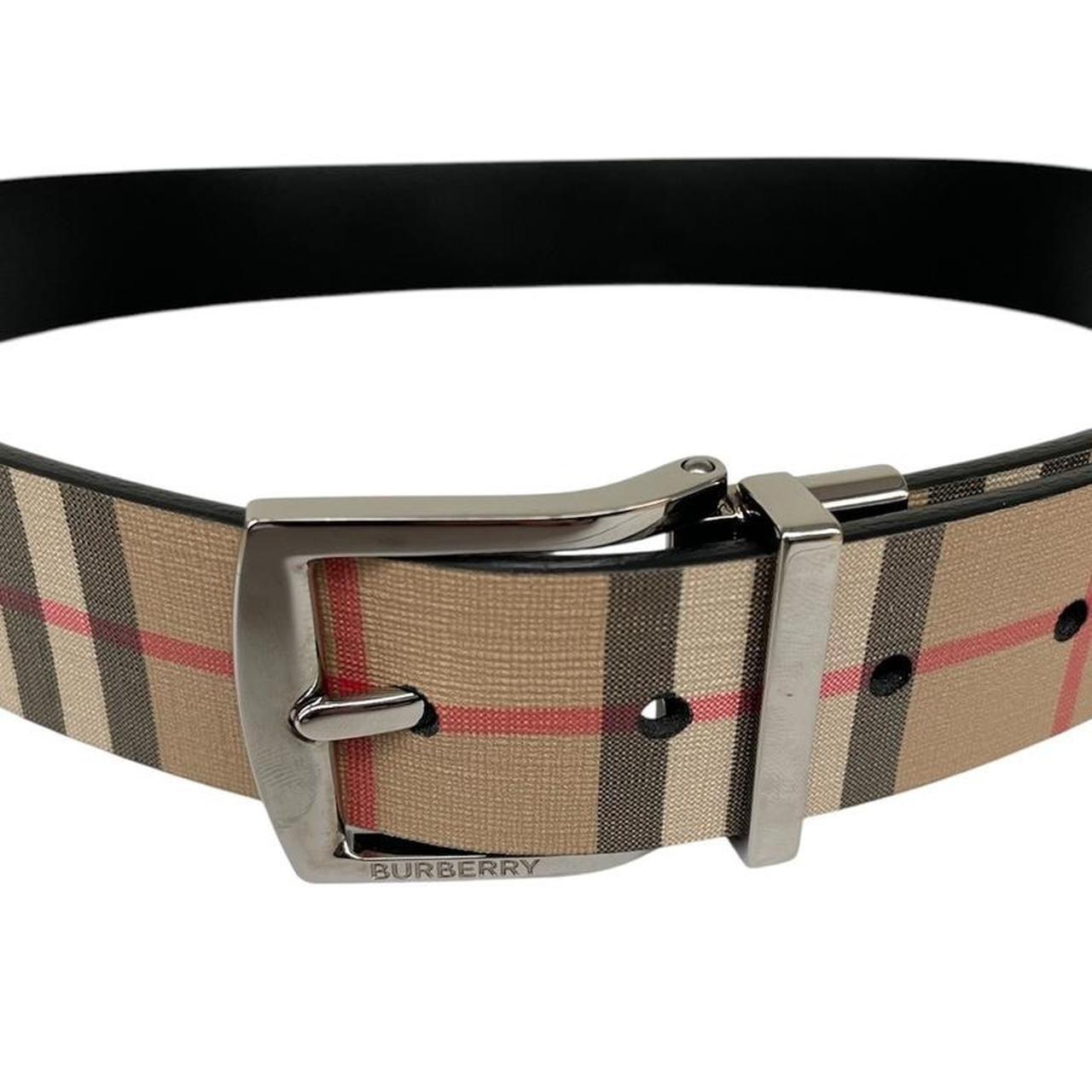 Burberry Beige and Silver Nova Check Belt
