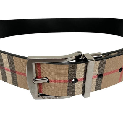Burberry Beige and Silver Nova Check Belt