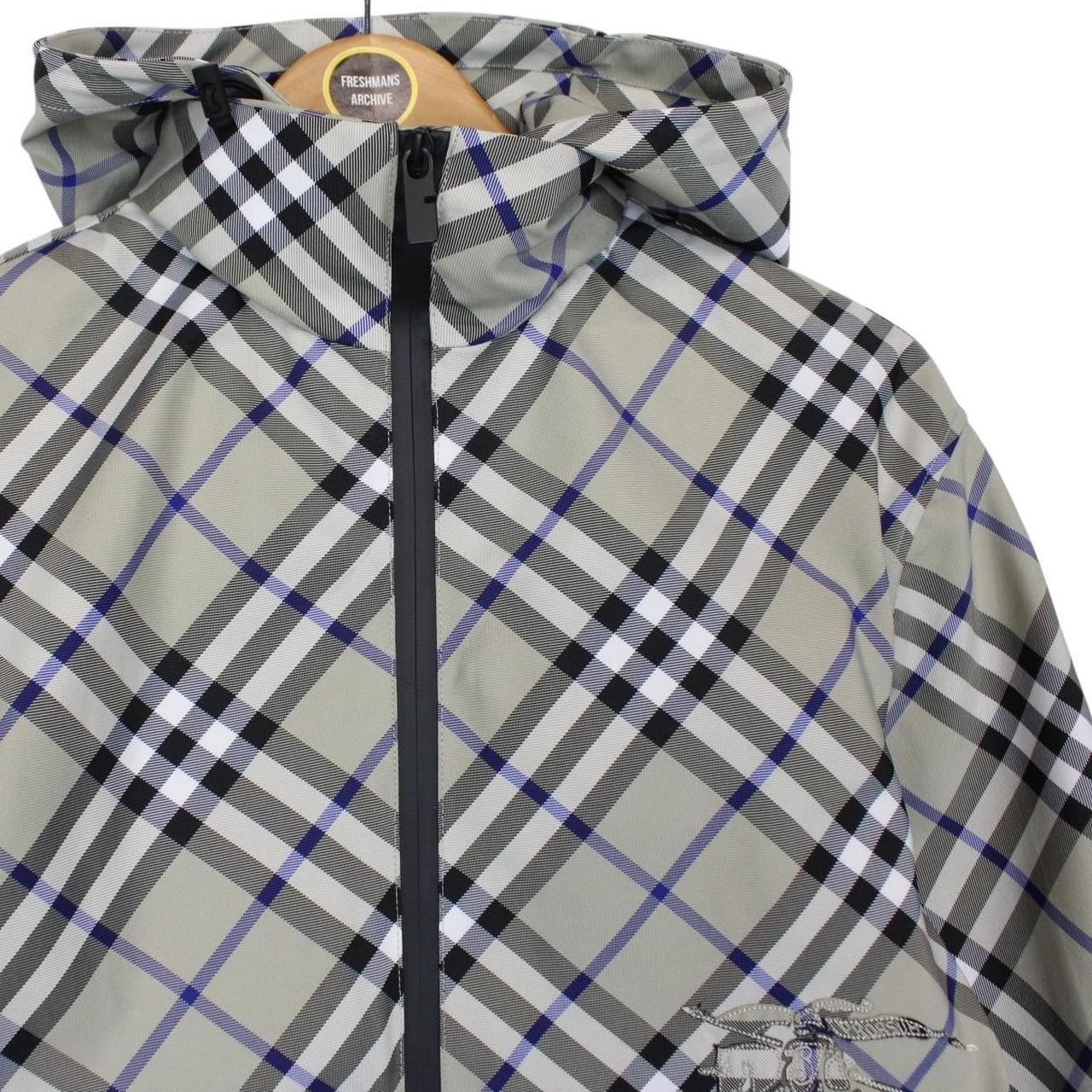 Burberry Grey Full Zip Nova Check Hooded Jacket