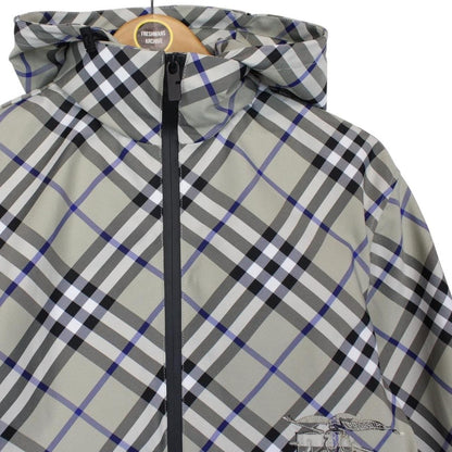 Burberry Grey Full Zip Nova Check Hooded Jacket