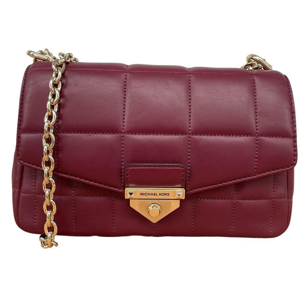 Michael Kors Dark Berry Large SoHo Quilted Shoulder Bag