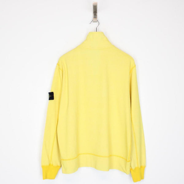 Vintage Stone Island Yellow Cotton 1/4 Zip Sweatshirt Jumper