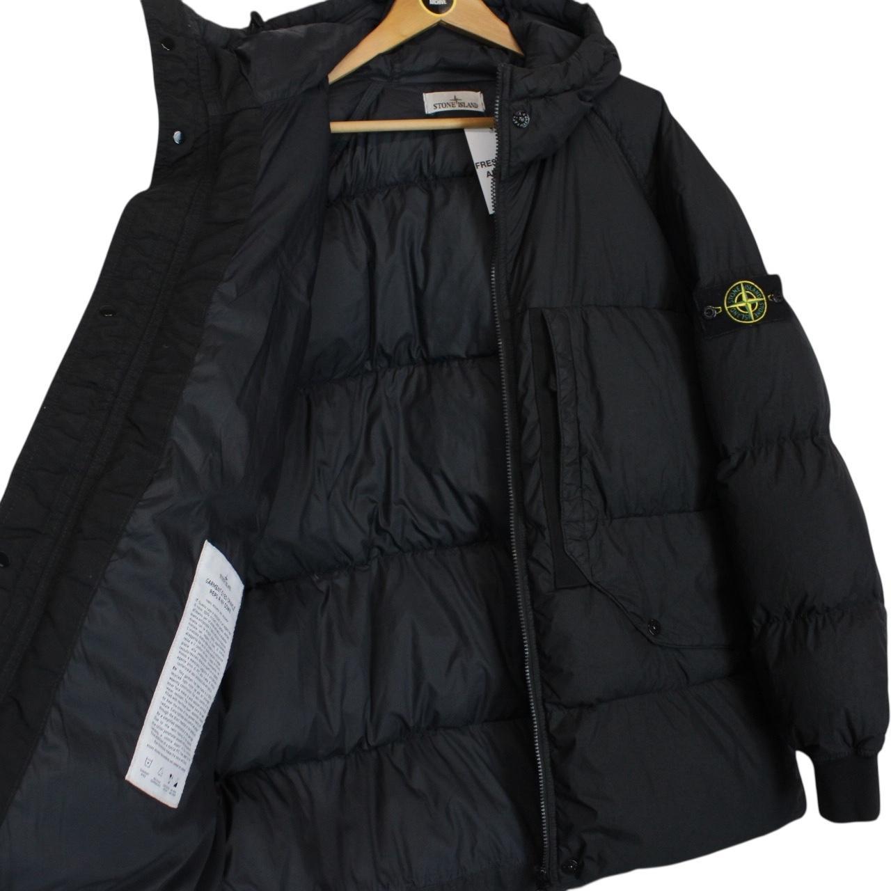 Stone Island AW 2023 Black Garment Dyed Crinkle Reps R-NY Down Puffer Jacket