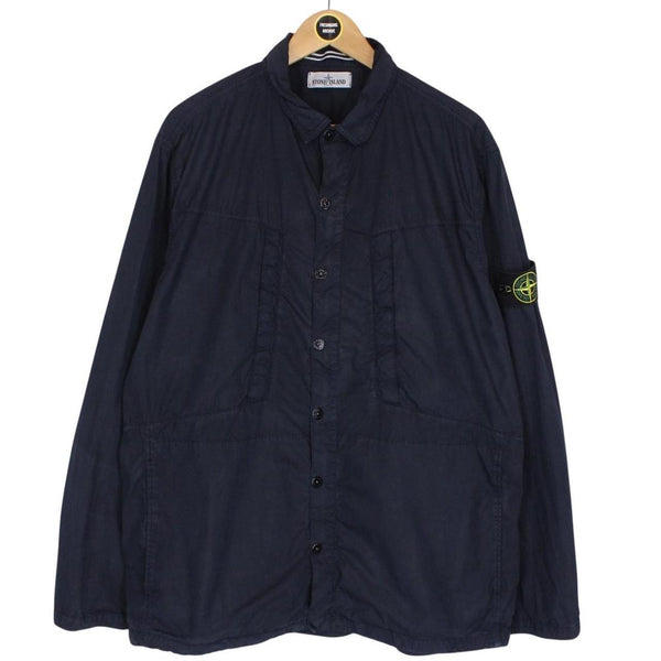 Stone Island SS 2012 Navy Blue Hydrophobic Cotton Overshirt Jacket