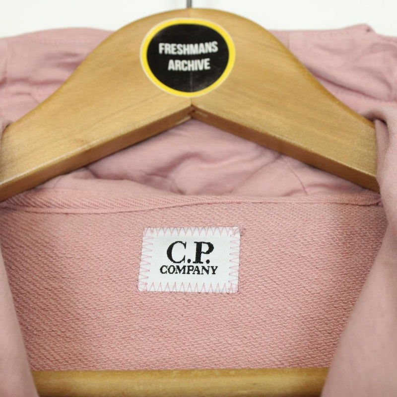 CP Company Rose Pink Cotton Full Zip Goggle Hoodie Jumper
