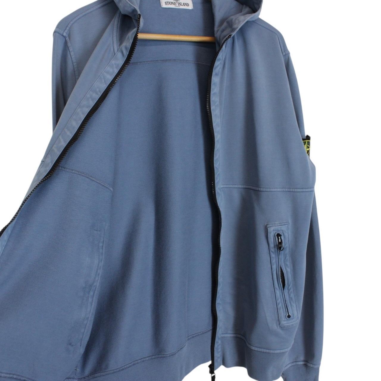 Stone Island SS 2013 Blue Cotton Full Zip Hoodie Jumper