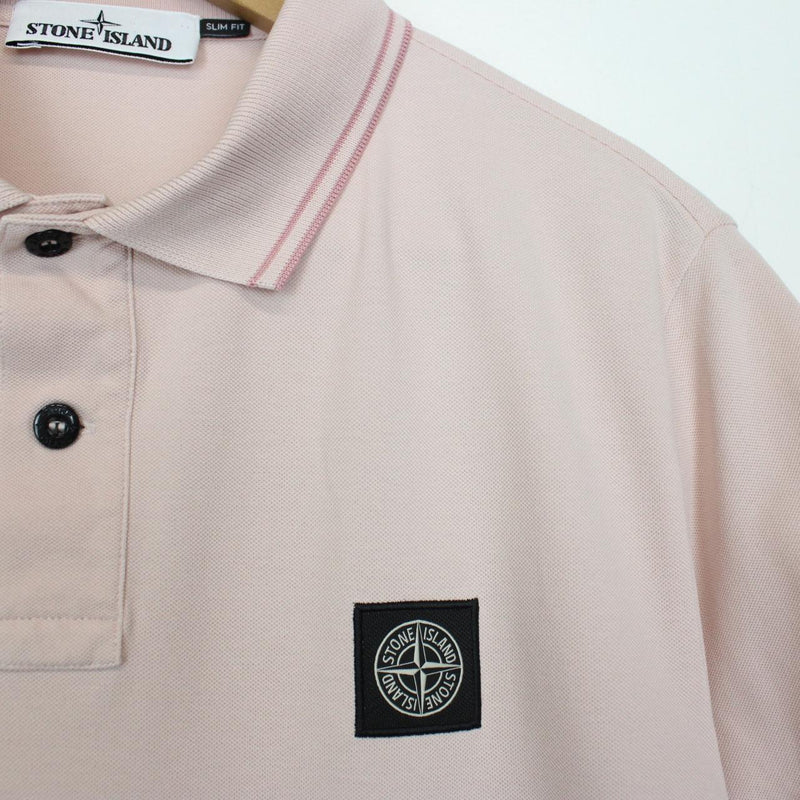 Stone Island Pink Short Sleeve Compass Polo Shirt