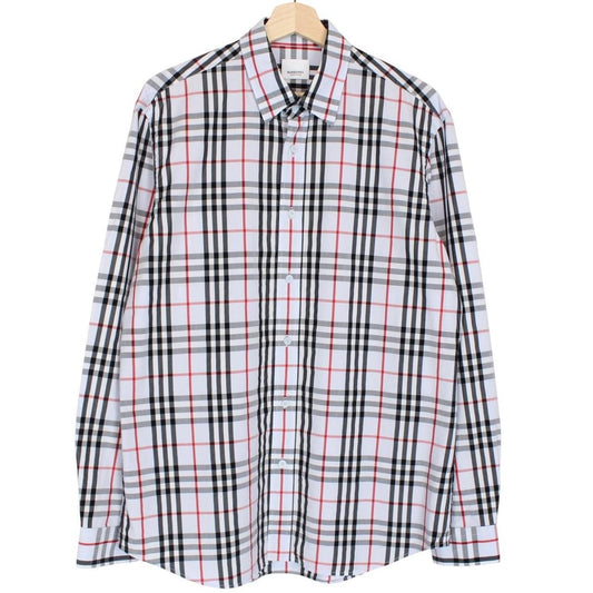 Burberry Light Blue Nova Check Long Sleeve Cotton Shirt