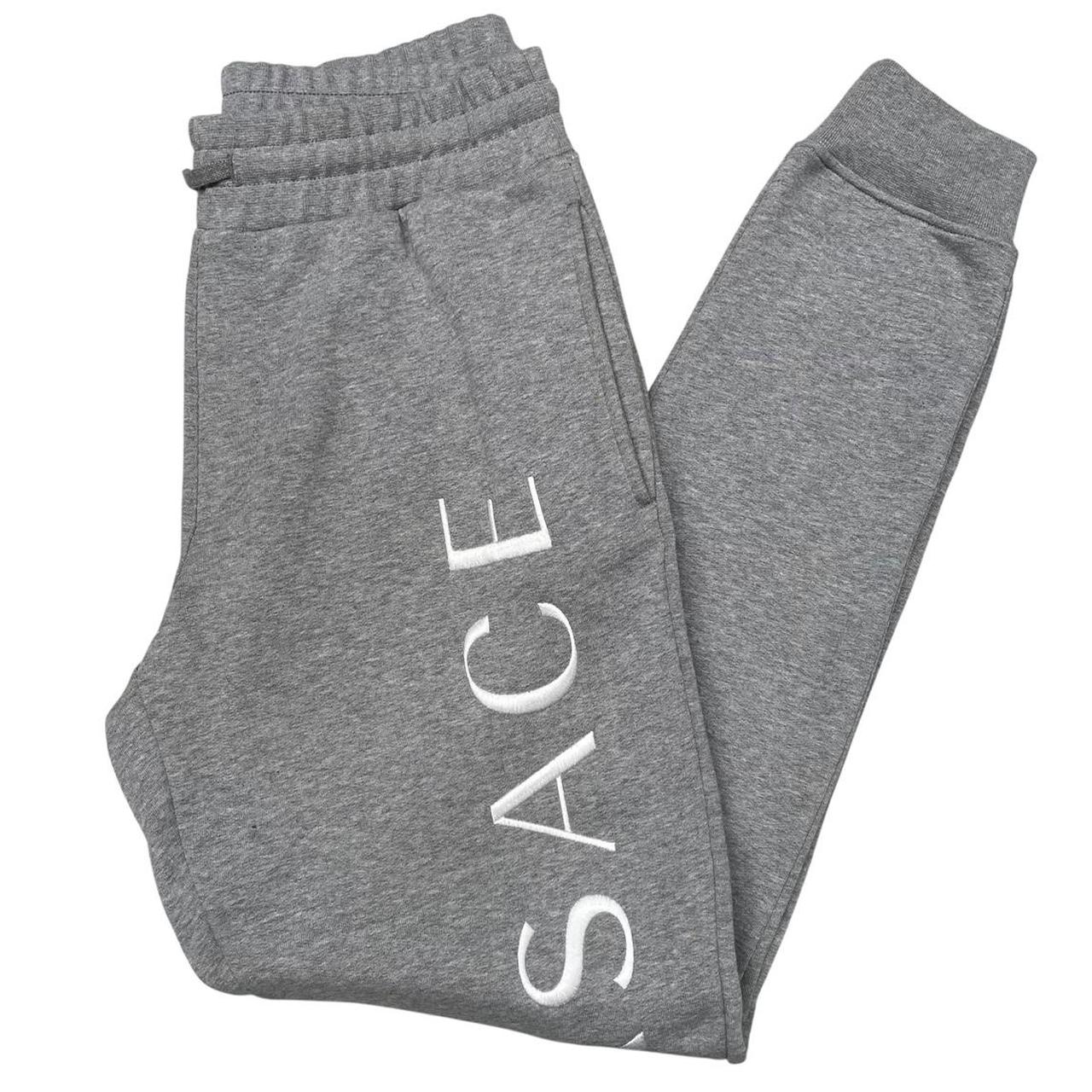 Versace Grey Logo Embroidered Cotton Tracksuit Bottoms / Joggers