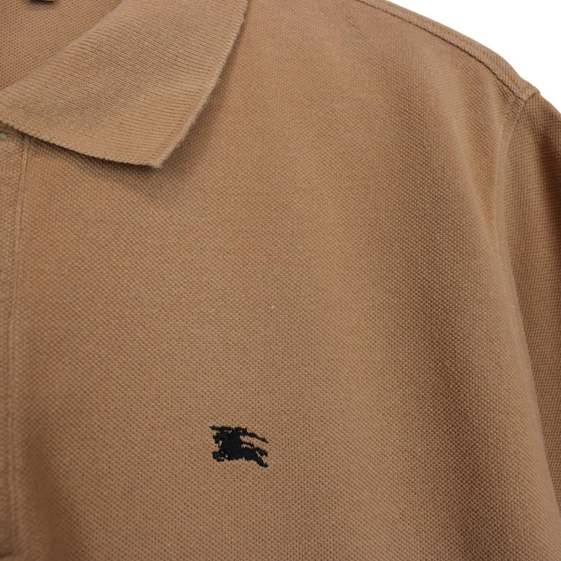 Burberry London Tan Brown Nova Check Short Sleeve Cotton Polo Shirt