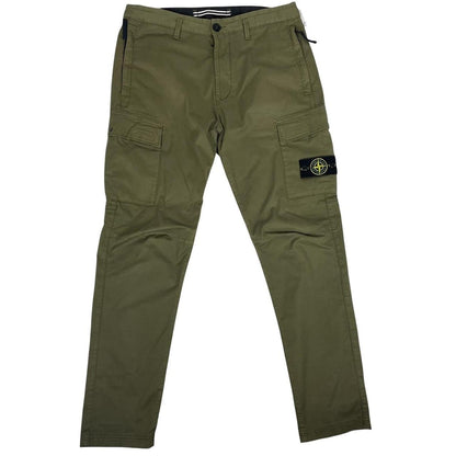 Stone Island SS 2021 Khaki Green RE-T Fit Cargo Trousers