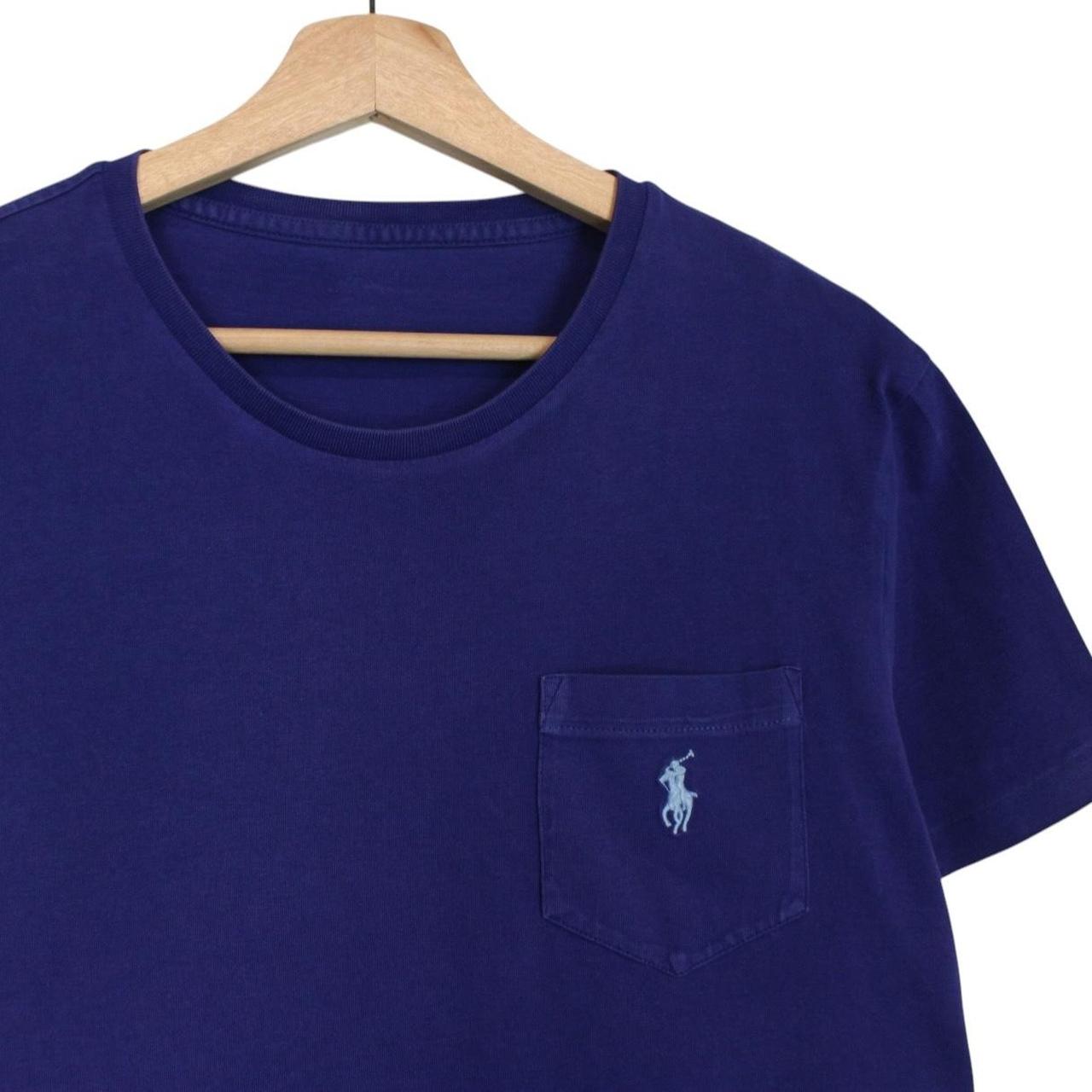 Polo Ralph Lauren blue short sleeve cotton t-shirt with chest pocket and logo.