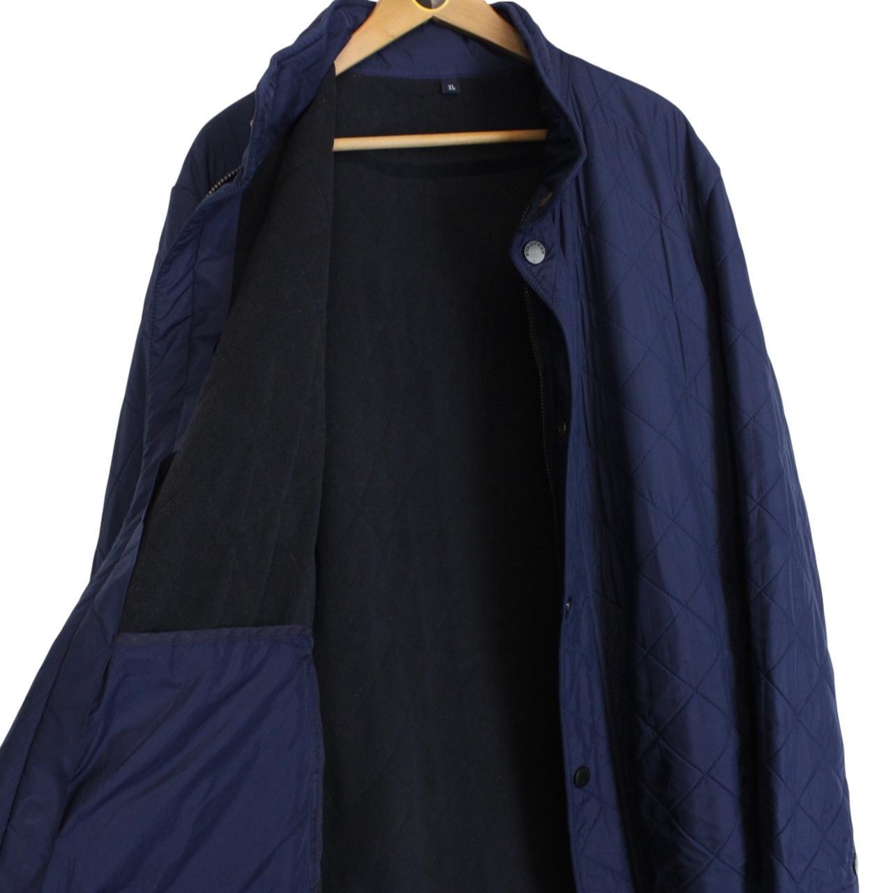 Vintage Burberry London Navy Blue Quilted Coat