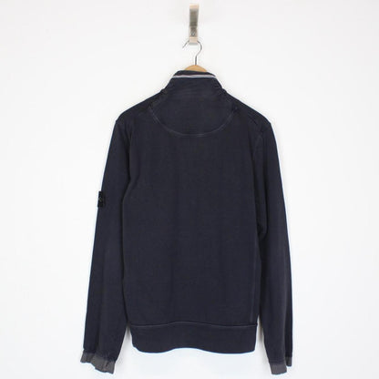 Vintage Stone Island SS 2009 Navy Blue Cotton 1/4 Zip Sweatshirt Jumper