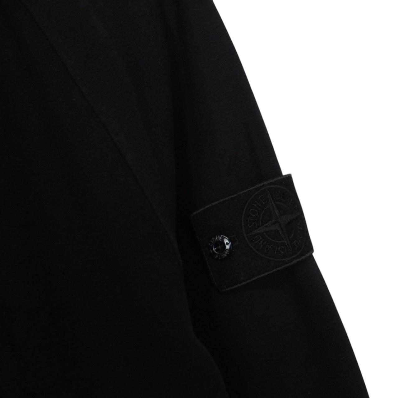 Stone Island Ghost AW 2017 Black Full Zip Resin Cotton Sweatshirt Jumper
