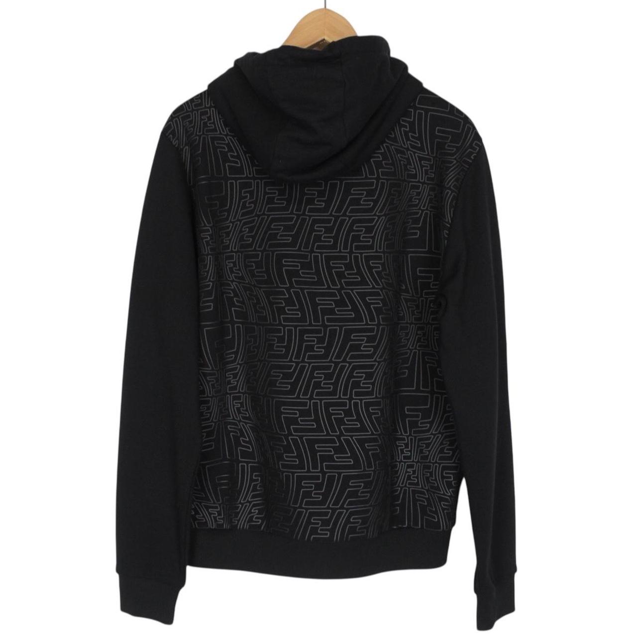 Fendi Black FF Monogram Pullover Cotton Hoodie Jumper