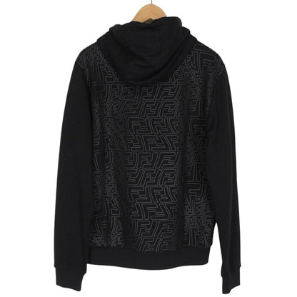 Fendi Black FF Monogram Pullover Cotton Hoodie Jumper