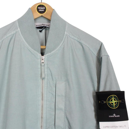 Stone Island SS 2023 Blue Cupro Cotton Twill-TC Bomber Jacket