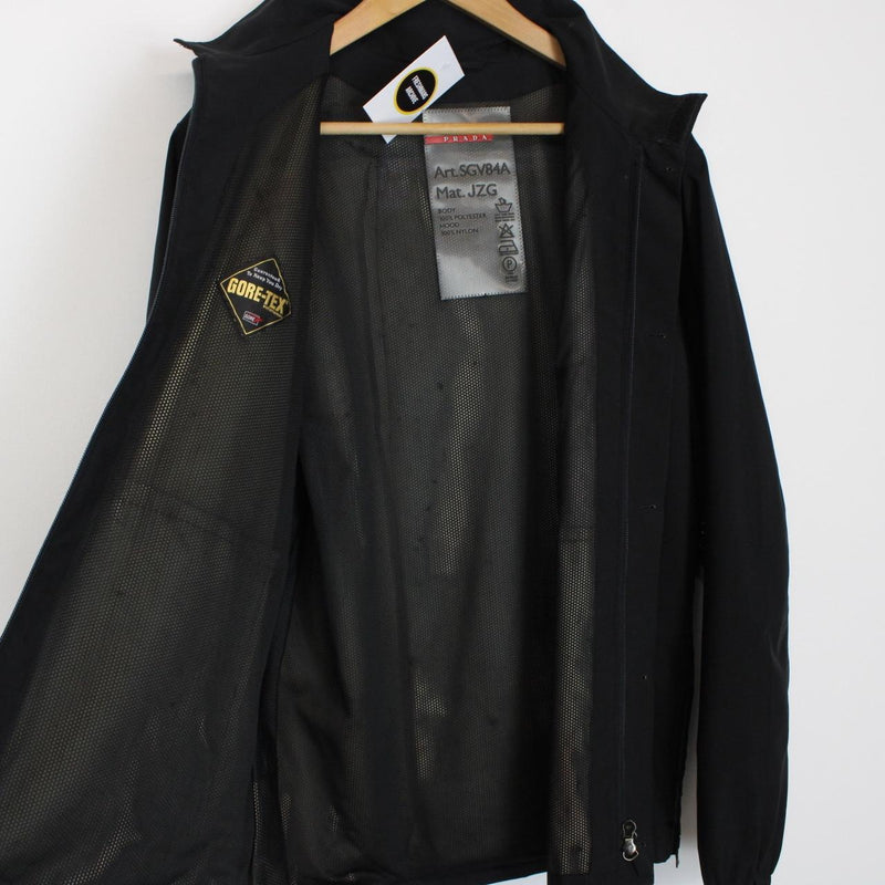Vintage Prada Sport Black Waterproof Gore-Tex Full Zip Jacket