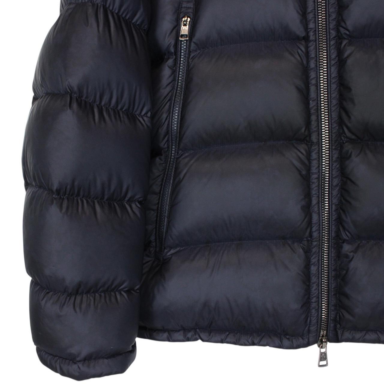 Moncler Pascal Navy Blue Full Zip Hooded Down Puffer Jacket