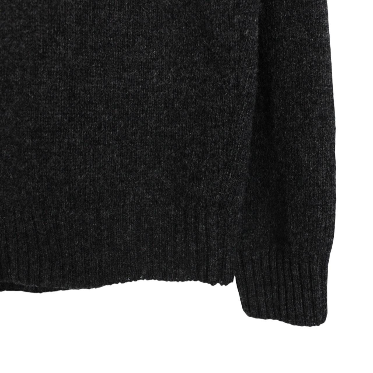Vintage Burberry London Dark Grey Wool Knit 14 Zip Jumper