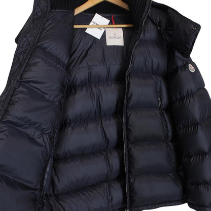 Moncler Pascal Navy Blue Full Zip Hooded Down Puffer Jacket