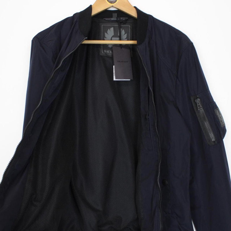 Belstaff Mallison Navy Blue Nylon Bomber Jacket
