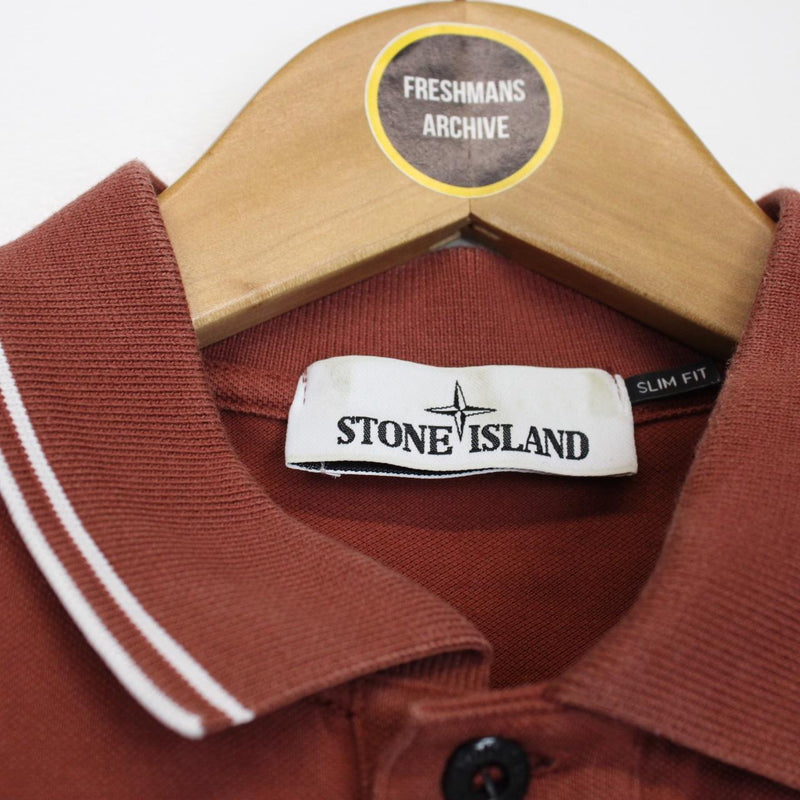 Stone Island AW 2021 Brown Short Sleeve Compass Polo Shirt