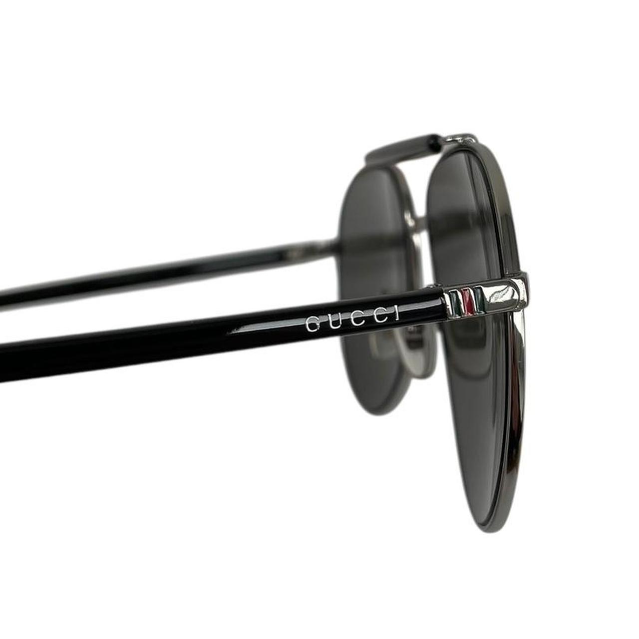 Gucci Black GG0014S-003 Ruthenium Aviator Sunglasses