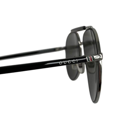 Gucci Black GG0014S-003 Ruthenium Aviator Sunglasses
